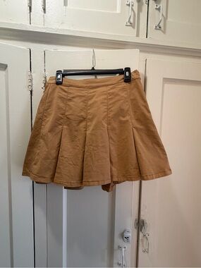 J.Crew Pleated mini skirt Camel Brown